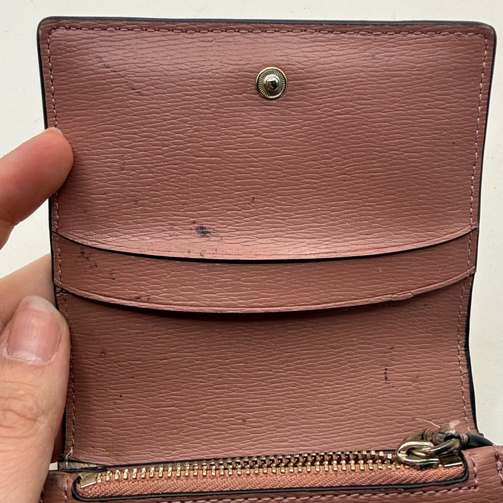 Kate Spade Pink Tan Black Mini Trifold ID Card Holder Walleh - Picture 7 of 16